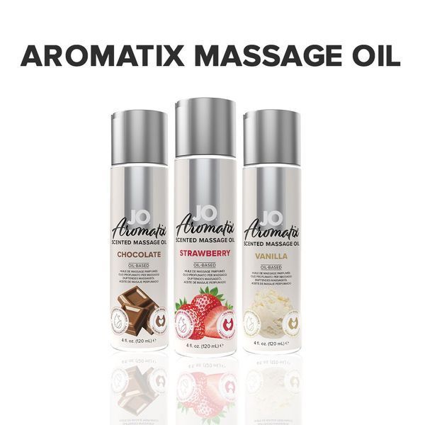 Натуральна масажна олія JO Aromatix Massage Oil Strawberry (120 мл) SO6768 фото