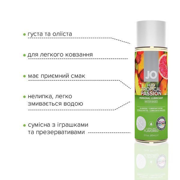 Лубрикант на водній основі JO H2O Tropical Passion (60 мл) SO5227 фото